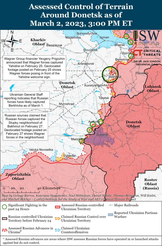 Войска РФ изменили стратегию в отношении Бахмута и пытаются усилить давление на ВСУ: в ISW проанализировали ход боев